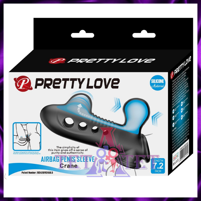 Насадка на пенис с эффектом расширения «Pretty Love Airbag Penis Sleeve Tyronn» чёрная